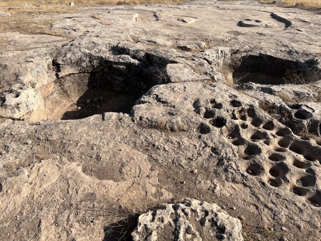 Pock marks along the pathway