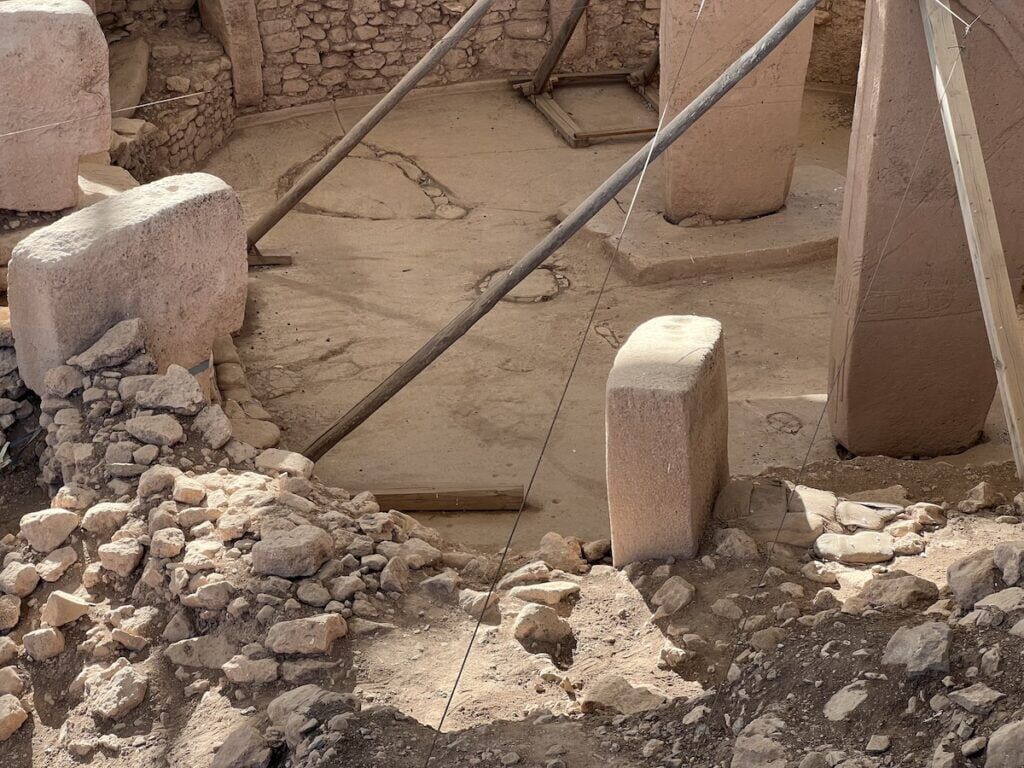 Smooth limestone bedrock floor in Enclosure D