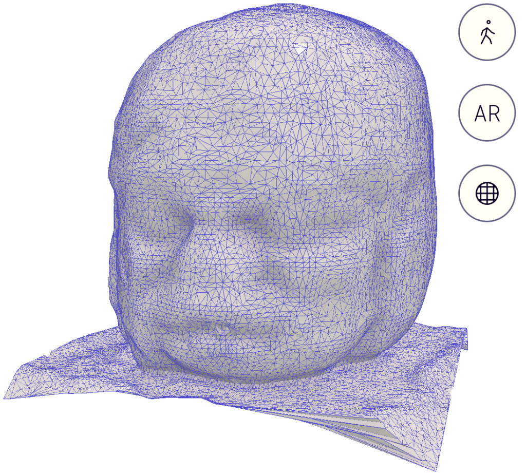 Olmec Head 3D Scan Wireframe