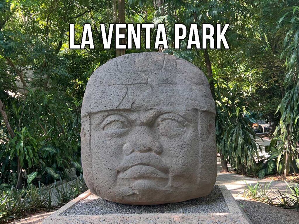 Olmec head in La Venta Park, Villahermosa, Mexico