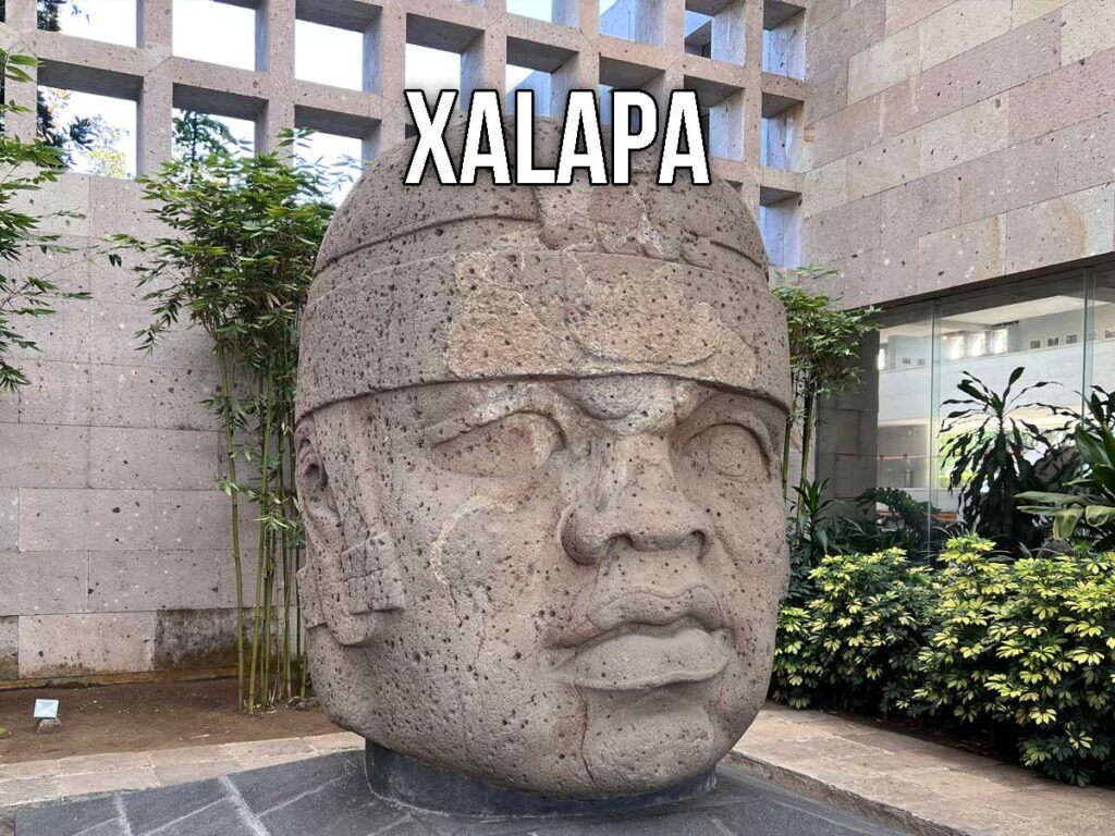 Olmec head at the Xalapa Museum of Anthropology, Xalapa, Veracruz, Mexico
