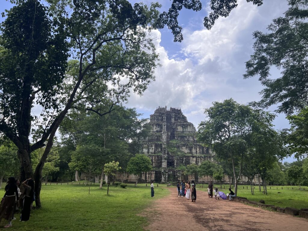 The Koh Ker pyramid seen from the east across the grounds of Prasat Thom in June