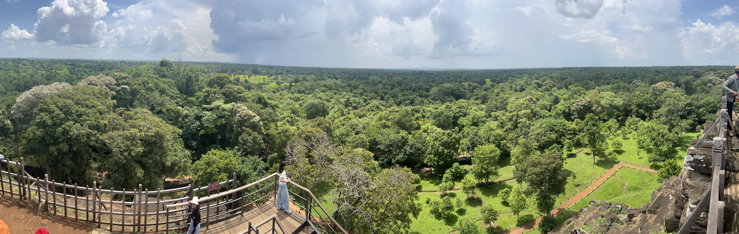 Panorama of the forest around Koh Ker from the top of the Prang pyramid