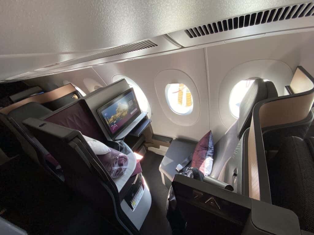 Qatar Airways Qsuite cabin and seat